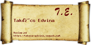 Takács Edvina névjegykártya